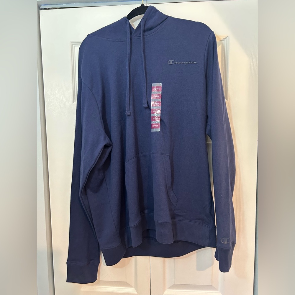 Champion Hoodie XL Navy Blue Pullover Sweatshirt Logo NWT Men’s Classic